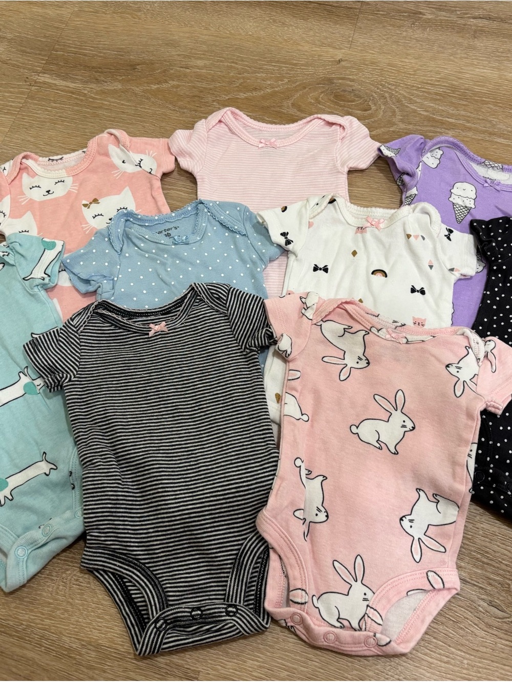 Carter’s Multicolor Newborn 9 Pack Short Sleeved Bodysuit